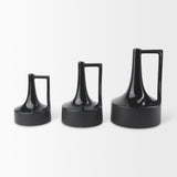Burton 13.1H Large Glossy and Matte Black Ceramic Jug Vase from Mercana - Luna Furniture