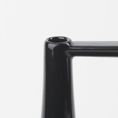 Burton 13.1H Large Glossy and Matte Black Ceramic Jug Vase from Mercana - Luna Furniture