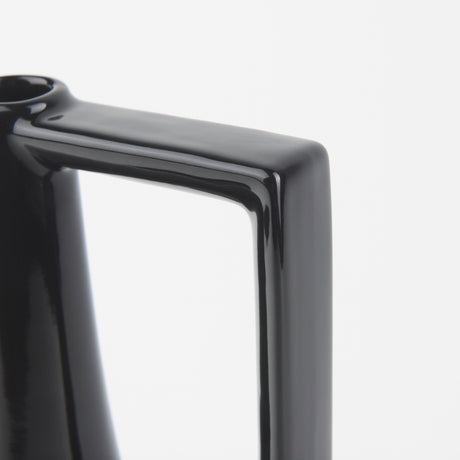Burton 13.1H Large Glossy and Matte Black Ceramic Jug Vase from Mercana - Luna Furniture