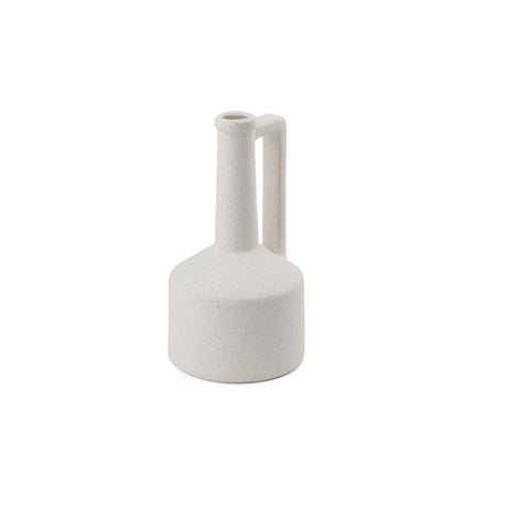 Burton 10.8H Small White Ceramic Jug Vase from Mercana - Luna Furniture