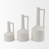 Burton 14.2H Medium White Ceramic Jug Vase from Mercana - Luna Furniture
