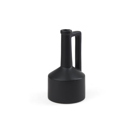 Burton 10.8H Small Matte Black Ceramic Jug Vase from Mercana - Luna Furniture