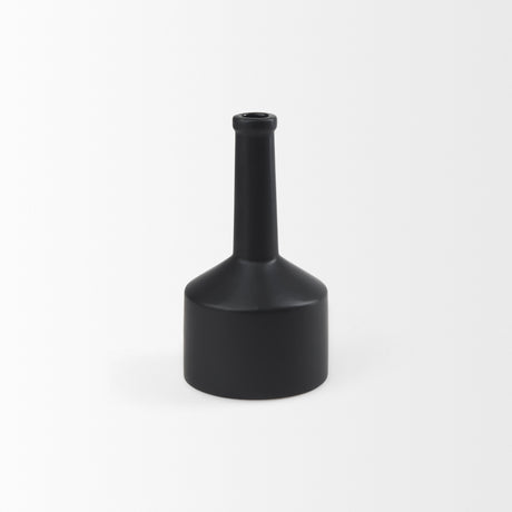 Burton 10.8H Small Matte Black Ceramic Jug Vase from Mercana - Luna Furniture