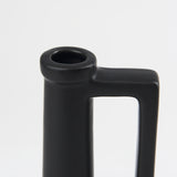 Burton 10.8H Small Matte Black Ceramic Jug Vase from Mercana - Luna Furniture