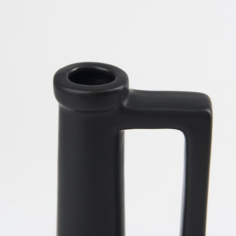 Burton 10.8H Small Matte Black Ceramic Jug Vase from Mercana - Luna Furniture