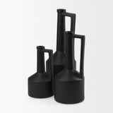 Burton 10.8H Small Matte Black Ceramic Jug Vase from Mercana - Luna Furniture