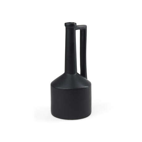 Burton 14.2H Medium Matte Black Ceramic Jug Vase from Mercana - Luna Furniture
