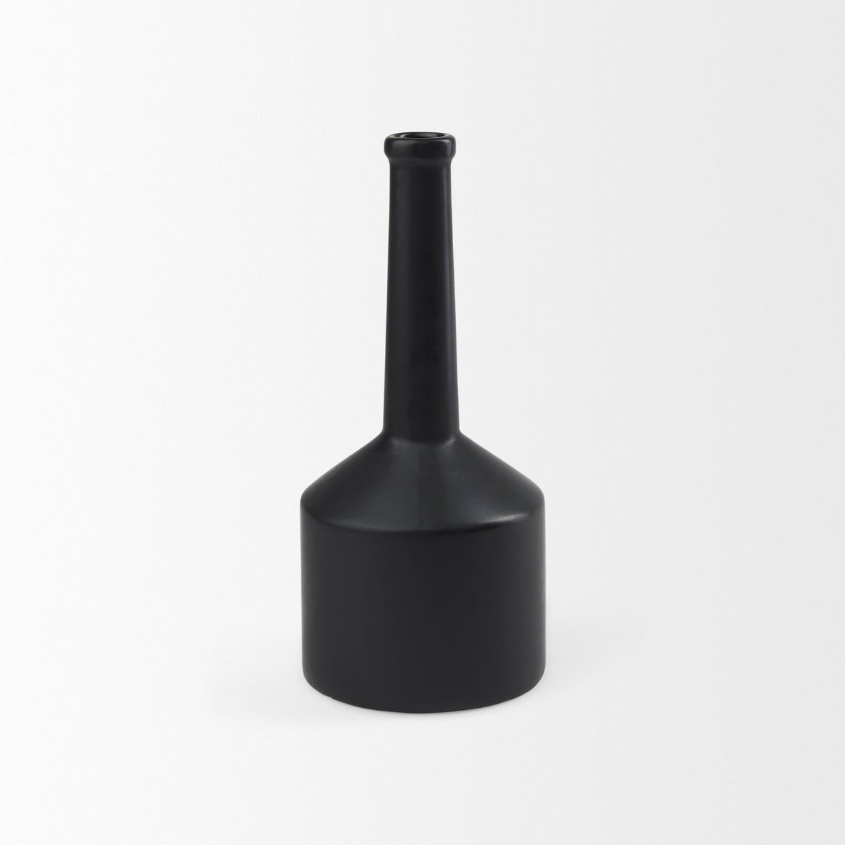 Burton 14.2H Medium Matte Black Ceramic Jug Vase from Mercana - Luna Furniture