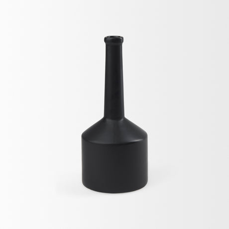 Burton 14.2H Medium Matte Black Ceramic Jug Vase from Mercana - Luna Furniture
