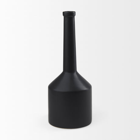 Burton 17.1H Large Matte Black Ceramic Jug Vase from Mercana - Luna Furniture
