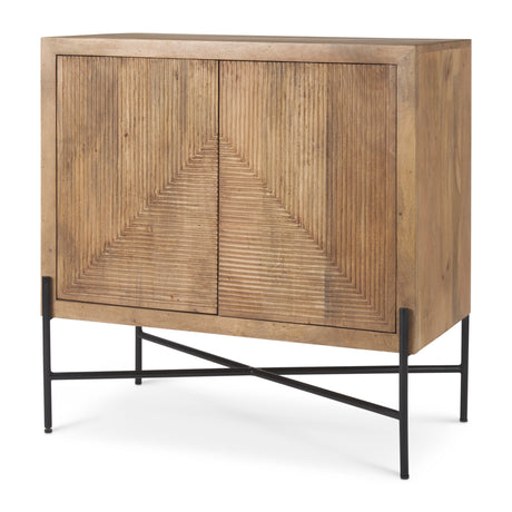 Cairo 36.0L x 19.5W x 36.0H 2 Door Wood and Metal Cabinet from Mercana - Luna Furniture