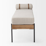 Colburne Cream Fabric w/Brown Wood Bench from Mercana - Luna Furniture