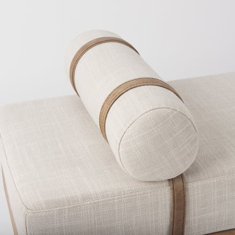 Colburne Cream Fabric w/Brown Wood Bench from Mercana - Luna Furniture