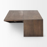 West 55L x 32W x 14H Medium Brown Wooden Angled Coffee Table from Mercana - Luna Furniture
