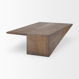 West 55L x 32W x 14H Medium Brown Wooden Angled Coffee Table from Mercana - Luna Furniture