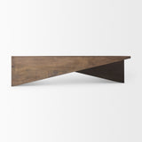 West 55L x 32W x 14H Medium Brown Wooden Angled Coffee Table from Mercana - Luna Furniture