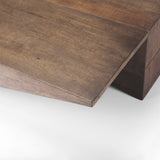 West 55L x 32W x 14H Medium Brown Wooden Angled Coffee Table from Mercana - Luna Furniture