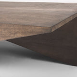 West 55L x 32W x 14H Medium Brown Wooden Angled Coffee Table from Mercana - Luna Furniture