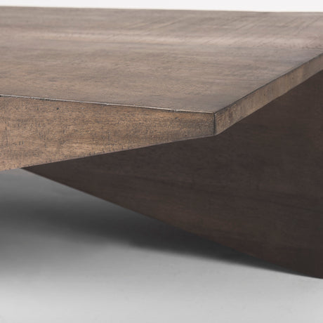 West 55L x 32W x 14H Medium Brown Wooden Angled Coffee Table from Mercana - Luna Furniture