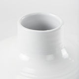 Amos 18.5L x 18.5W x 24.4H White and Dark Beige Color Blocked Ceramic Floor Vase from Mercana - Luna Furniture
