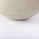 Amos 18.5L x 18.5W x 24.4H White and Dark Beige Color Blocked Ceramic Floor Vase from Mercana - Luna Furniture