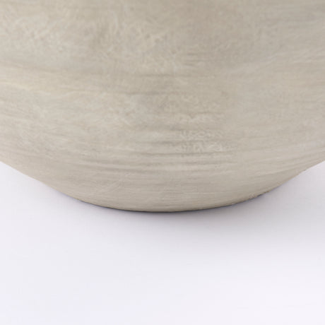 Amos 20.5L x 20.5W x 31.9H White and Dark Beige Color Blocked Ceramic Floor Vase from Mercana - Luna Furniture