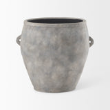 Zuma 27.2L x 18.1W x 24.4H Light Gray Ceramic Floor Vase from Mercana - Luna Furniture