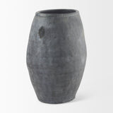 Zuma 27.2L x 20.5W x 31.9H Dark Gray Ceramic Floor Vase from Mercana - Luna Furniture