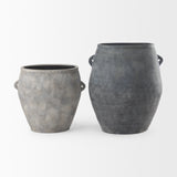Zuma 27.2L x 20.5W x 31.9H Dark Gray Ceramic Floor Vase from Mercana - Luna Furniture