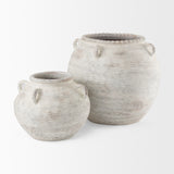 Misha 25.2L x 25.2W x 22.4H Cream Ceramic Floor Vase from Mercana - Luna Furniture