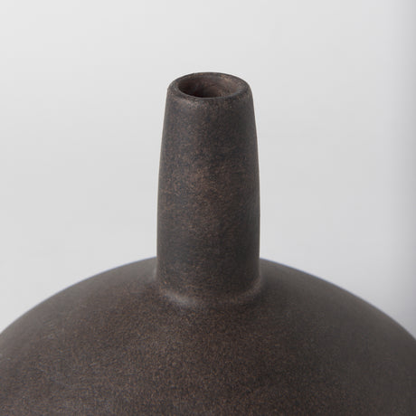 Rylee 6.9H Dark Brown Ceramic Vase from Mercana - Luna Furniture