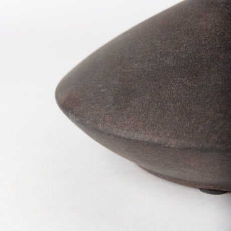 Rylee 6.9H Dark Brown Ceramic Vase from Mercana - Luna Furniture