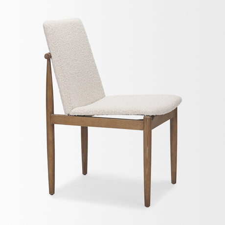 Cavett Cream Boucle Upholstered Seat W/Light Brown Wood Frame Dining Chair, Set of 2 from Mercana - Luna Furniture