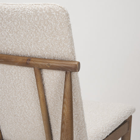 Cavett Cream Boucle Upholstered Seat W/Light Brown Wood Frame Dining Chair, Set of 2 from Mercana - Luna Furniture