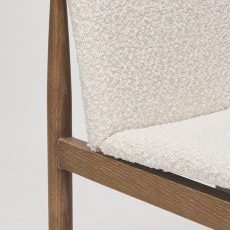 Cavett Cream Boucle Upholstered Seat W/Light Brown Wood Frame Dining Chair, Set of 2 from Mercana - Luna Furniture