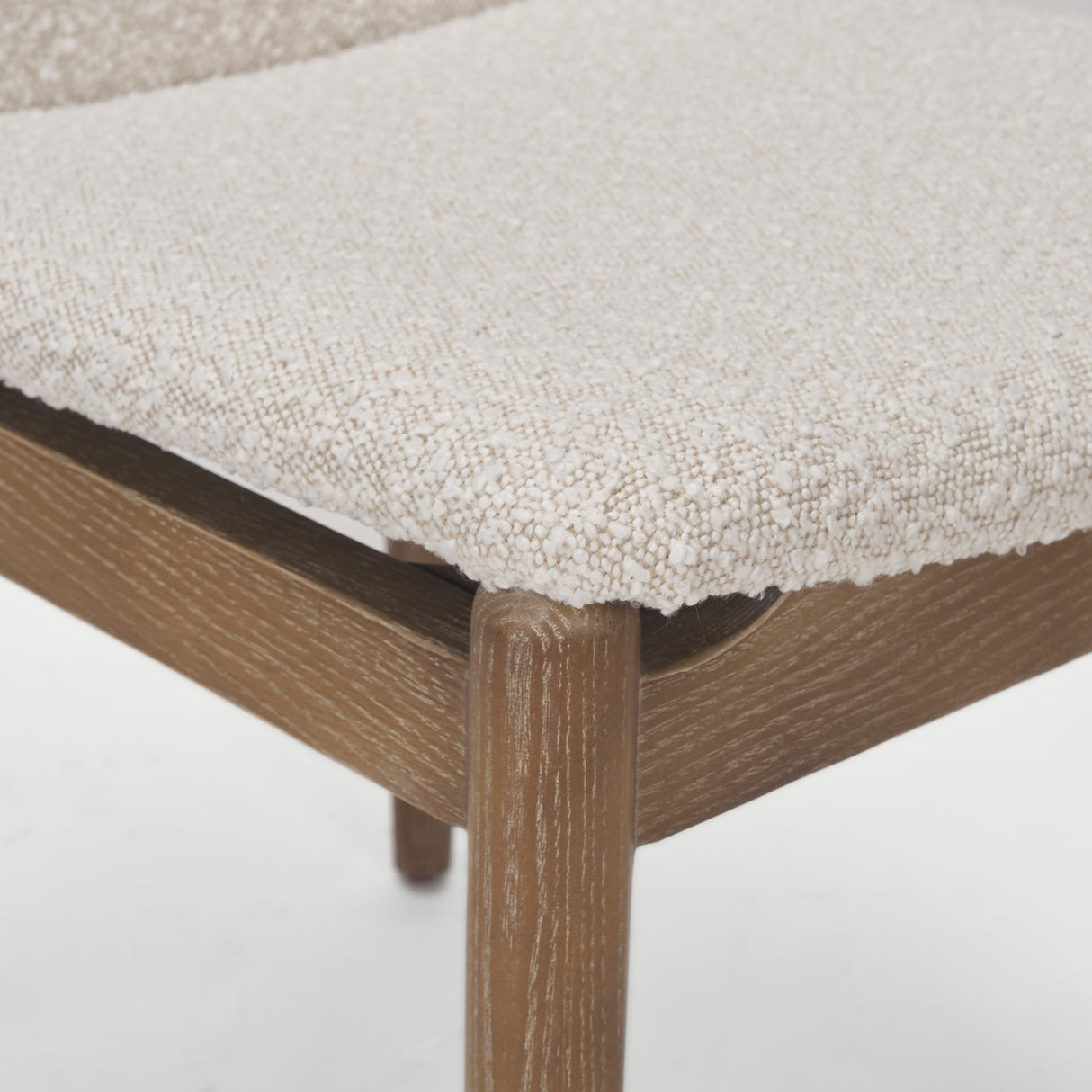 Cavett Cream Boucle Upholstered Seat W/Light Brown Wood Frame Dining Chair, Set of 2 from Mercana - Luna Furniture
