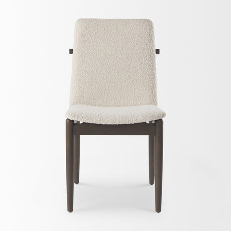 Cavett Cream Boucle Upholstered Seat W/Dark Brown Wood Frame Dining Chair, Set of 2 from Mercana - Luna Furniture