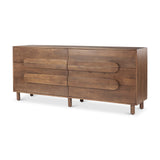 Astrid 71L x 17W x 30.3H Medium Brown Solid Wood 6 Drawer Sideboard from Mercana - Luna Furniture