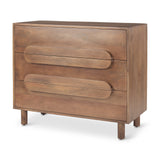 Astrid 36L x 17W x 30.3H Medium Brown Solid Wood 3 Drawer Cabinet from Mercana - Luna Furniture
