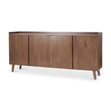 Lillie Medium Brown Wood 4 Door Tray Top Sideboard from Mercana - Luna Furniture