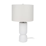 Everly 15.0L x 15.0W x 27.5H White Cement W/Beige Shade Table Lamp from Mercana - Luna Furniture