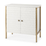 Savannah White Fir Veneer w/ Gold Metal Accent 2-Door Accent Cabinet from Mercana - Luna Furniture