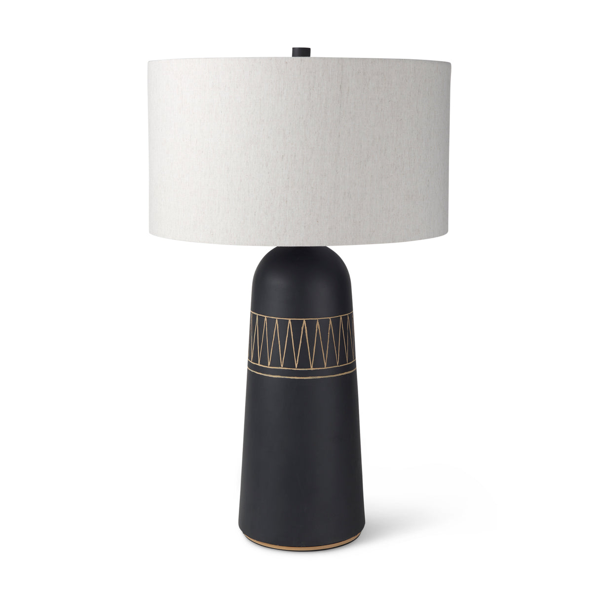 Javier 18.0L x 18.0W x 30.75H Black Base W/Cream Fabric Shade Table Lamp from Mercana - Luna Furniture