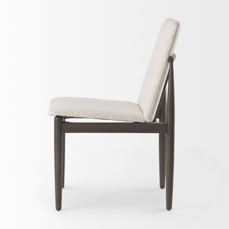 Cavett Cream Boucle Upholstered Seat W/Dark Brown Wood Frame Dining Chair, Set of 2 from Mercana - Luna Furniture