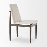 Cavett Cream Boucle Upholstered Seat W/Dark Brown Wood Frame Dining Chair, Set of 2 from Mercana - Luna Furniture