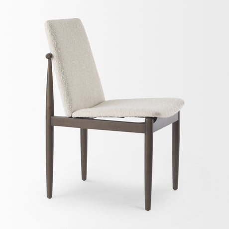 Cavett Cream Boucle Upholstered Seat W/Dark Brown Wood Frame Dining Chair, Set of 2 from Mercana - Luna Furniture