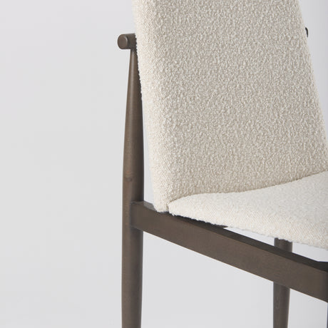 Cavett Cream Boucle Upholstered Seat W/Dark Brown Wood Frame Dining Chair, Set of 2 from Mercana - Luna Furniture
