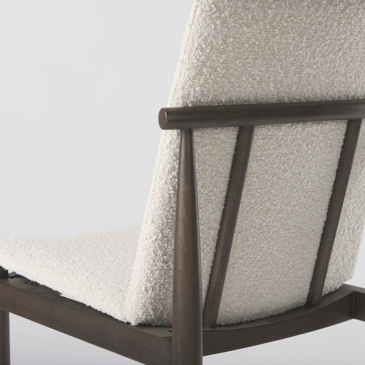 Cavett Cream Boucle Upholstered Seat W/Dark Brown Wood Frame Dining Chair, Set of 2 from Mercana - Luna Furniture