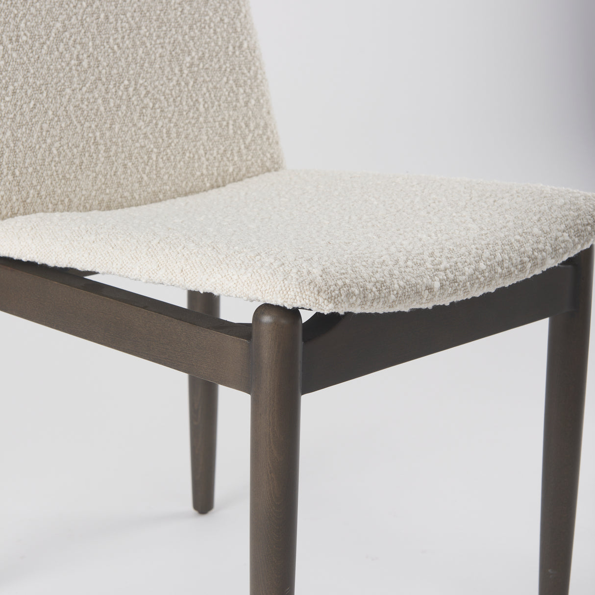 Cavett Cream Boucle Upholstered Seat W/Dark Brown Wood Frame Dining Chair, Set of 2 from Mercana - Luna Furniture