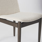 Cavett Cream Boucle Upholstered Seat W/Dark Brown Wood Frame Dining Chair, Set of 2 from Mercana - Luna Furniture